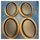 4 Lodge Cast Iron Oval Serving Platters