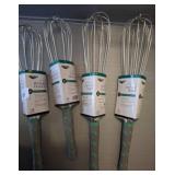 Four Stainless Steel 14inch and 16-Inch Whisks