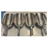 Four 85 oz Stainless Steel Scoops