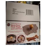 Cast Iron Bacon/Grill Press with Wood Handle