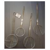 Four Nickel-Plated Mesh Skimmers