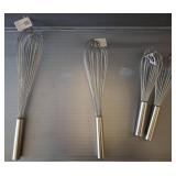 Winco Stainless Steel Wire Whisks Set