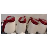 Tablecraft 48 oz Dispensers, Red Tops