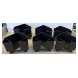 6 Triangular Bar Caddies, Black Plastic