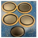 5 Lodge Cast Iron Oval Sizzler Plates