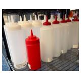 Squeeze Bottles, Red and Clear