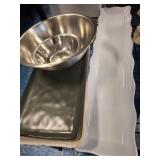 Metal Bowls, Melamine Tray, and Ceramic Tray