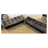 Two Plastic See thru condiments Trays with Lids