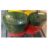 Stacked Plastic Food Baskets in Assorted Colors