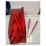 Red Plastic Food Tongs, New