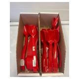 Red Solid Buffet Spoons, 10-Inch