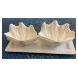 Winco Shell Bowls and Rectangular Platter Set