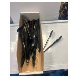 Black Plastic Serving Tongs