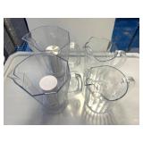 Clear Plastic Pitchers, Various Sizes