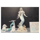 Mermaid Figurines and Decorative Plaque