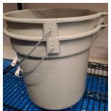 Two Grey Plastic Utility Buckets