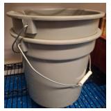 Two Gray 4445GY Utility Buckets with Handles