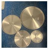 Four Stainless Steel Pot Lids
