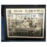 Framed Black and White Pizza Print, 31ï¿½25