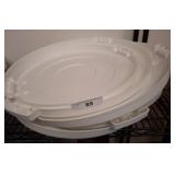 White Plastic trash can Lids