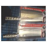 Two Stainless Steel Chinese Cleavers