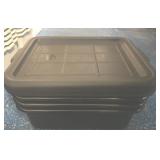 Black Plastic Storage Totes with Lids