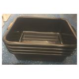 Black Plastic Bus Tubs with Lids
