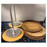 Oval Cast Iron Skillets with Wood Trivets