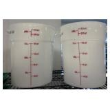 Two 22-Quart White Plastic Containers