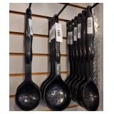 Black Plastic Slotted Serving Spoons, Qty. 10