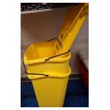 2 Yellow Mop Bucket with Caution Sign