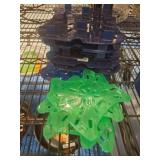 Green and Blue Plastic Glass Racks