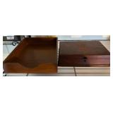 Wooden Navy-Themed Box and Desk Tray