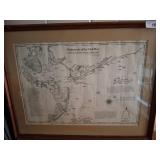 Framed Map of Civil War Shipwrecks, 1861-1865