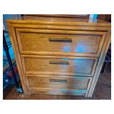 Three-Drawer Bamboo-Style Wood Chest