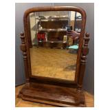 Wooden Swivel Vanity Mirror on Base