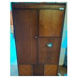 Wood Wardrobe with Decorative Hardware