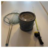 Fishing Gear Set with Zebco Reel and Net