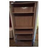 Tall Wooden Shelving Unit With Open Storage
