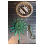 Ceramic Ash Tray, Sun Hook, and Fish Bottle Opener