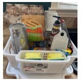 Kitchen Items in Plastic Caddy