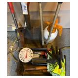 Gardening Tools, Gloves, and Thermometer Lot