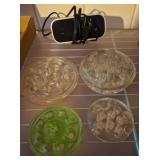 Glass Flower Frogs and Timex Alarm Clock