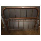 Full-Size Metal Bed Frame with Wood Slats