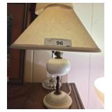 Two Table Lamps With Glass Bases