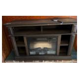 Dark Wood Electric Fireplace Console