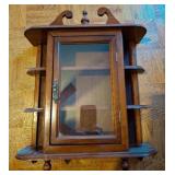 Wall-Mount Wooden Display Cabinet with Glass Door