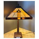 Mission-Style Stained Glass Table Lamp
