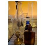 Glass and Brass Oil Lamps