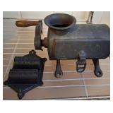 Cast Iron Grinder and Match Holder Set